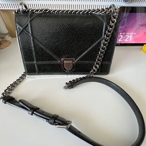 CHRISTIAN DIOR Medium Crackled Deerskin Diorama Bag